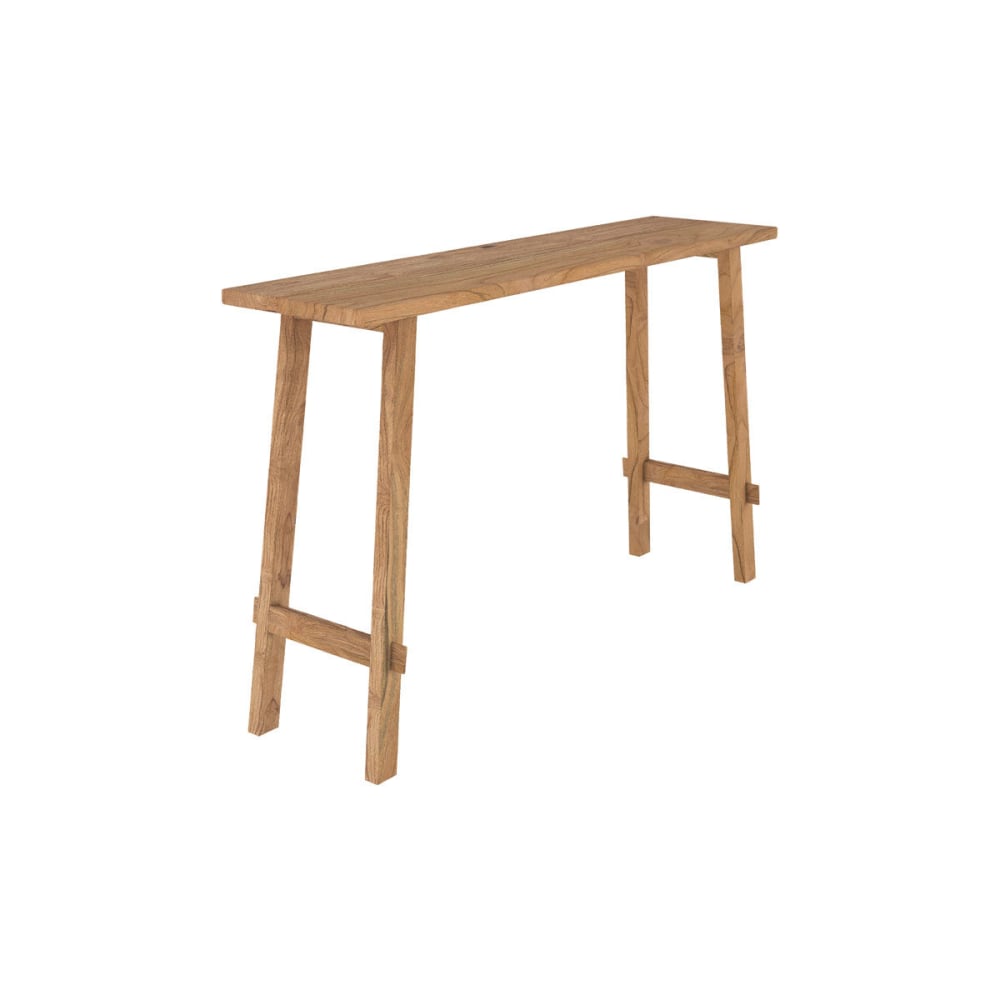 Maison Pavane Console en bois de teck recyclé style inspirations d'ailleurs Marron Bois - 121x75x30cm