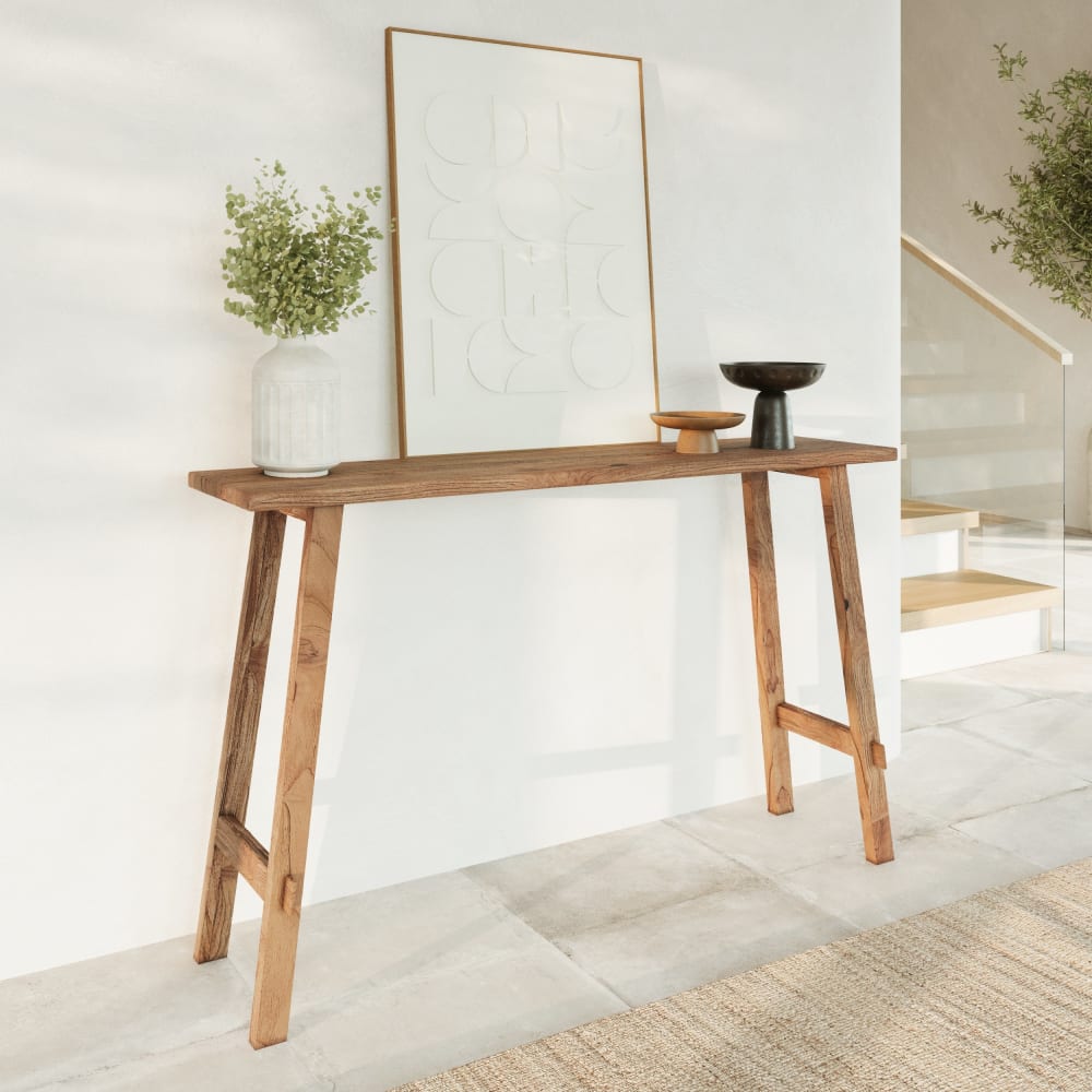 Console Cahya en bois de teck recyclé