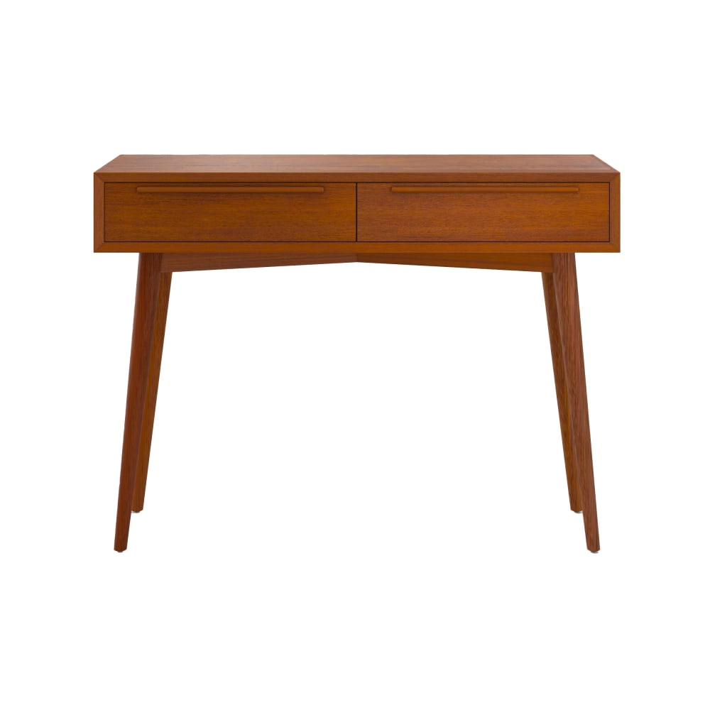 Console en bois de teck, 2 tiroirs