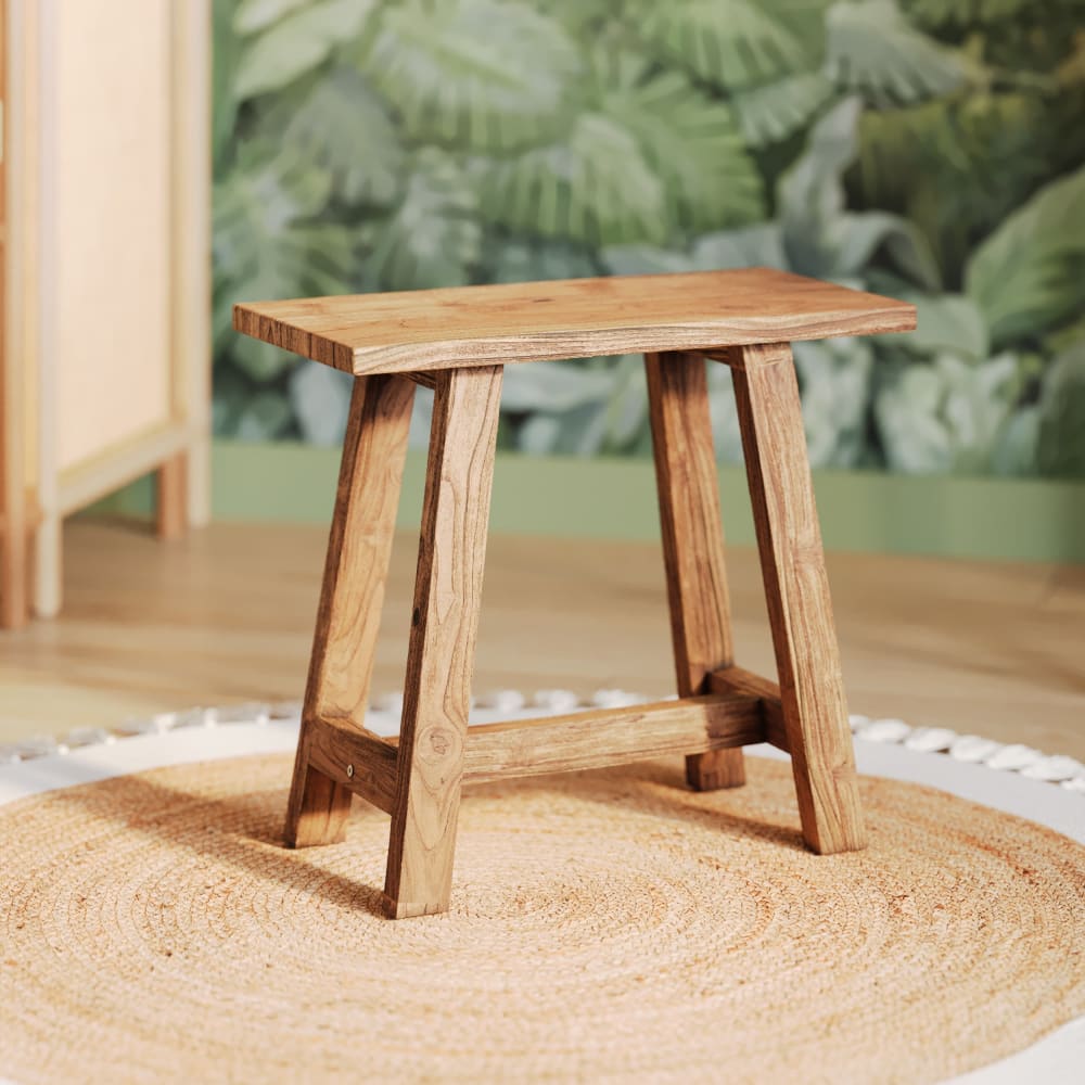 Sgabello in legno di teak riciclato - Maison Pavane