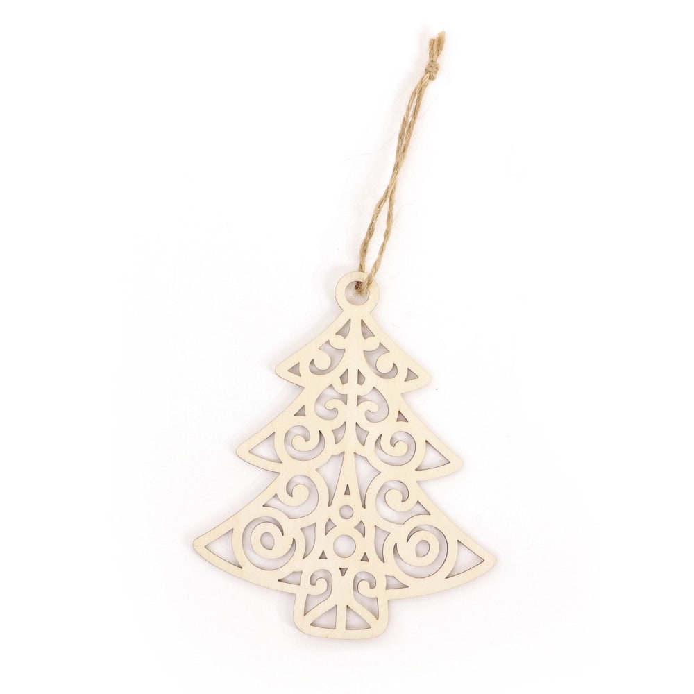 Decoración navideña de madera Árbol calado