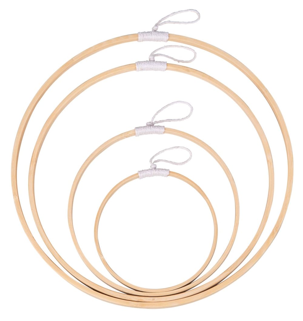 4 anneaux de bambou et fil de coton à suspendre ø 12 à 30 cm - Maisons du Monde