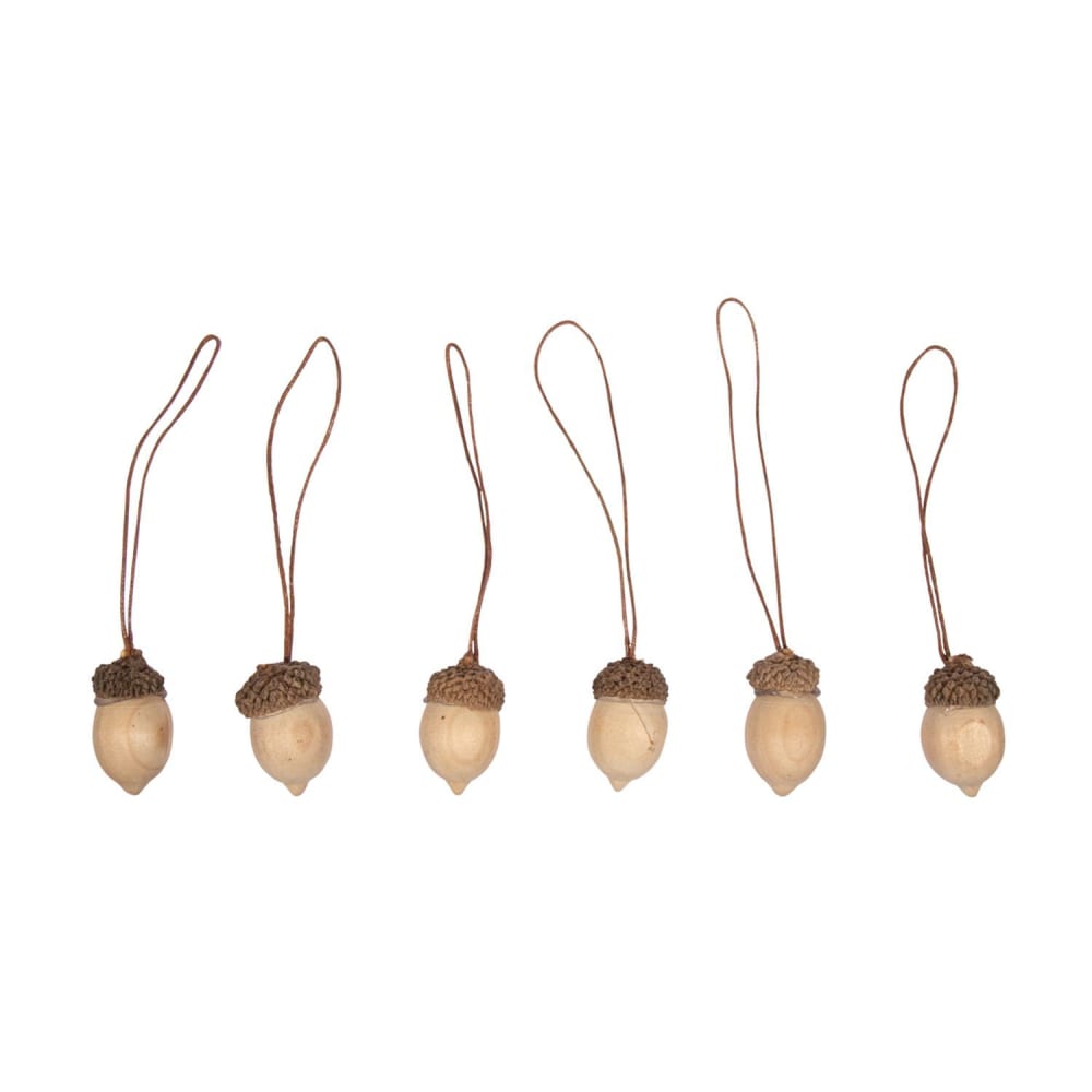 Youdoit 6 glands décoratifs à suspendre - 2 x 3,5 cm Marron Bois