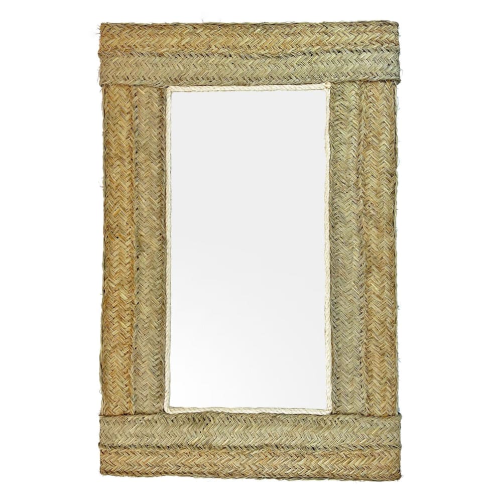Espejo rectangular de esparto 52 x 62 cm