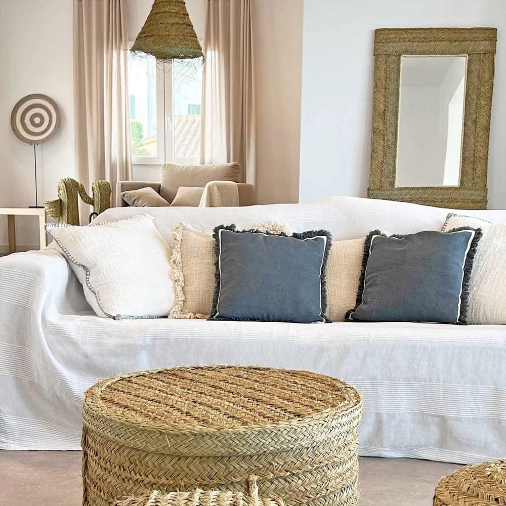 Miroir rectangulaire en fibres naturelles 52 x 62 cm - Maisons du Monde