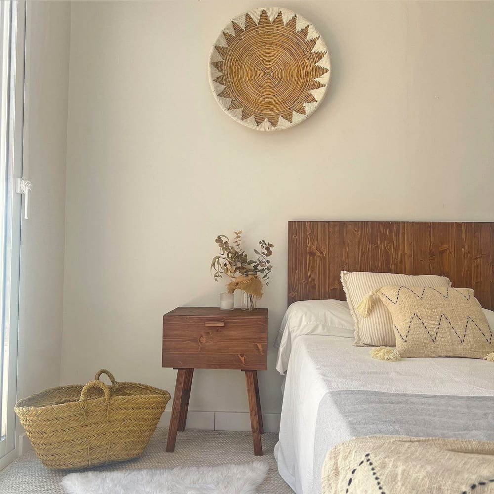 Plateau rond en rotin marron 40 cm - Maisons du Monde
