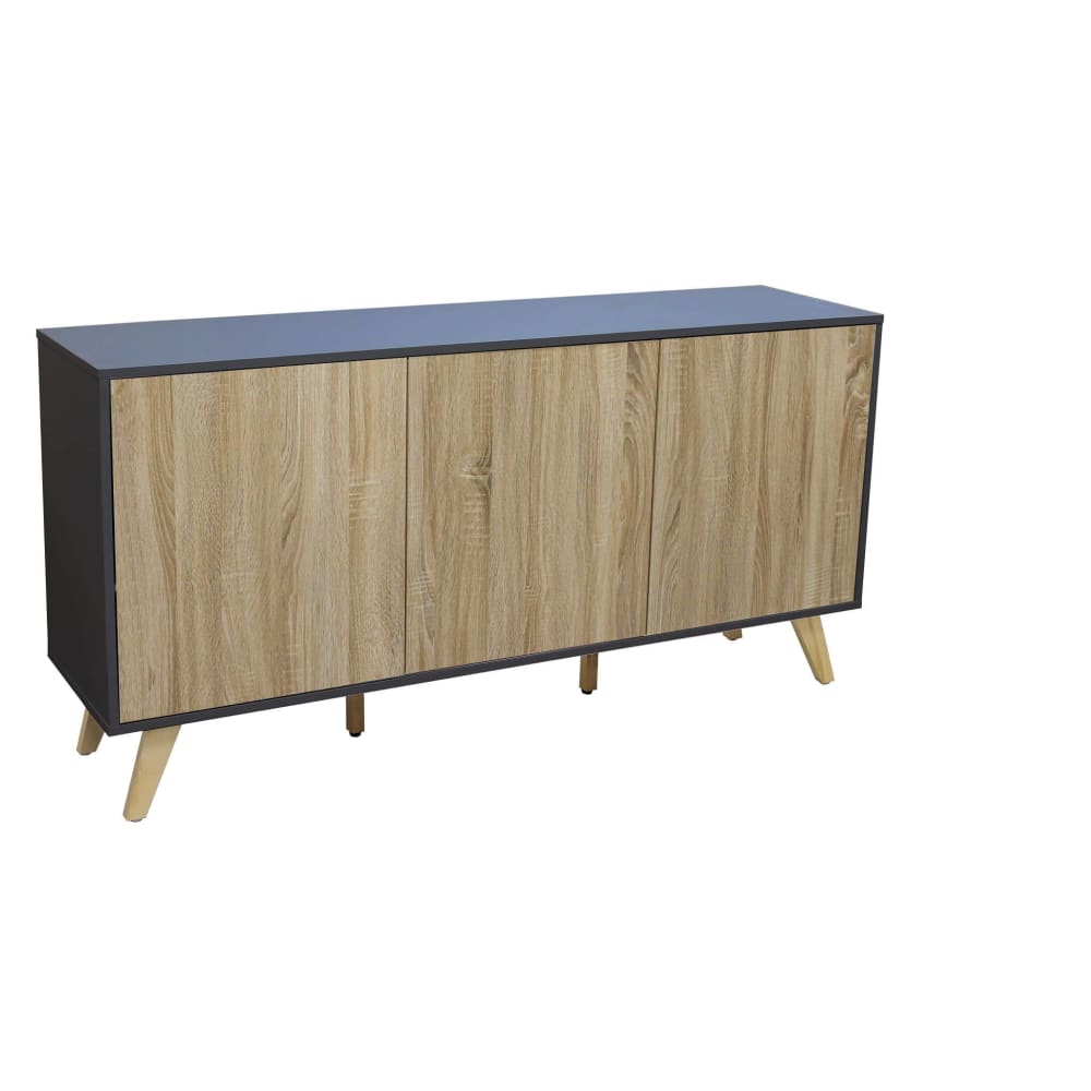 Madia moderna con tre ante 150x39,5x75 h nera - Milani Home