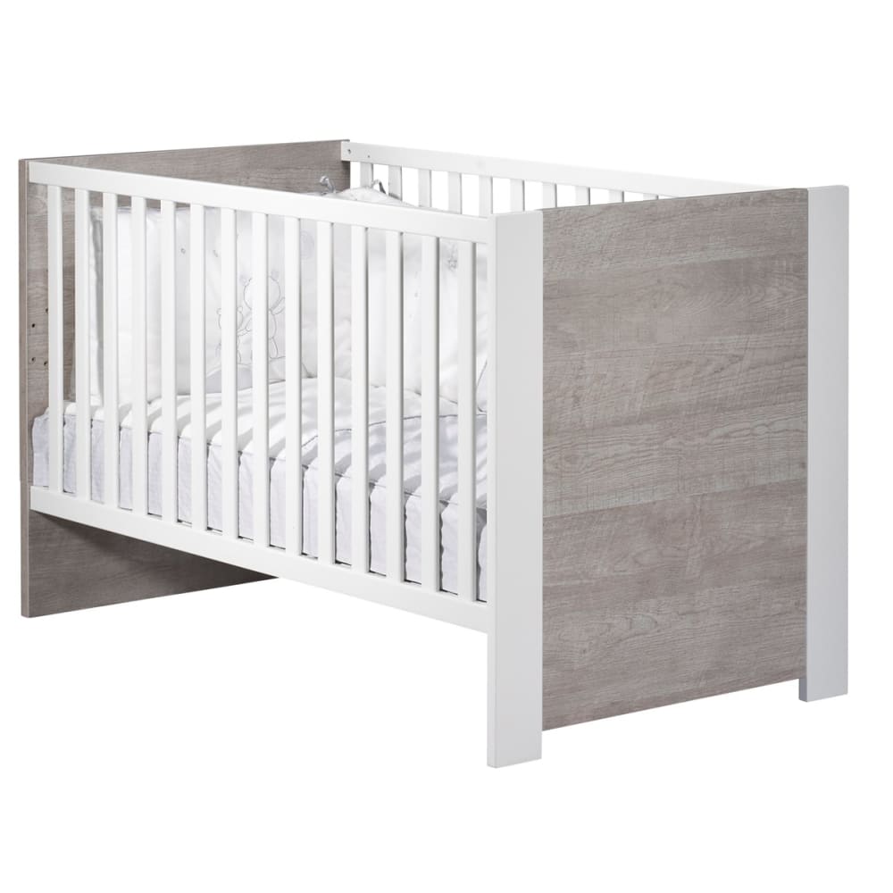 Sauthon Lit évolutif à barreaux style classique chic Gris Panneau De Particules - 145x87x77cm