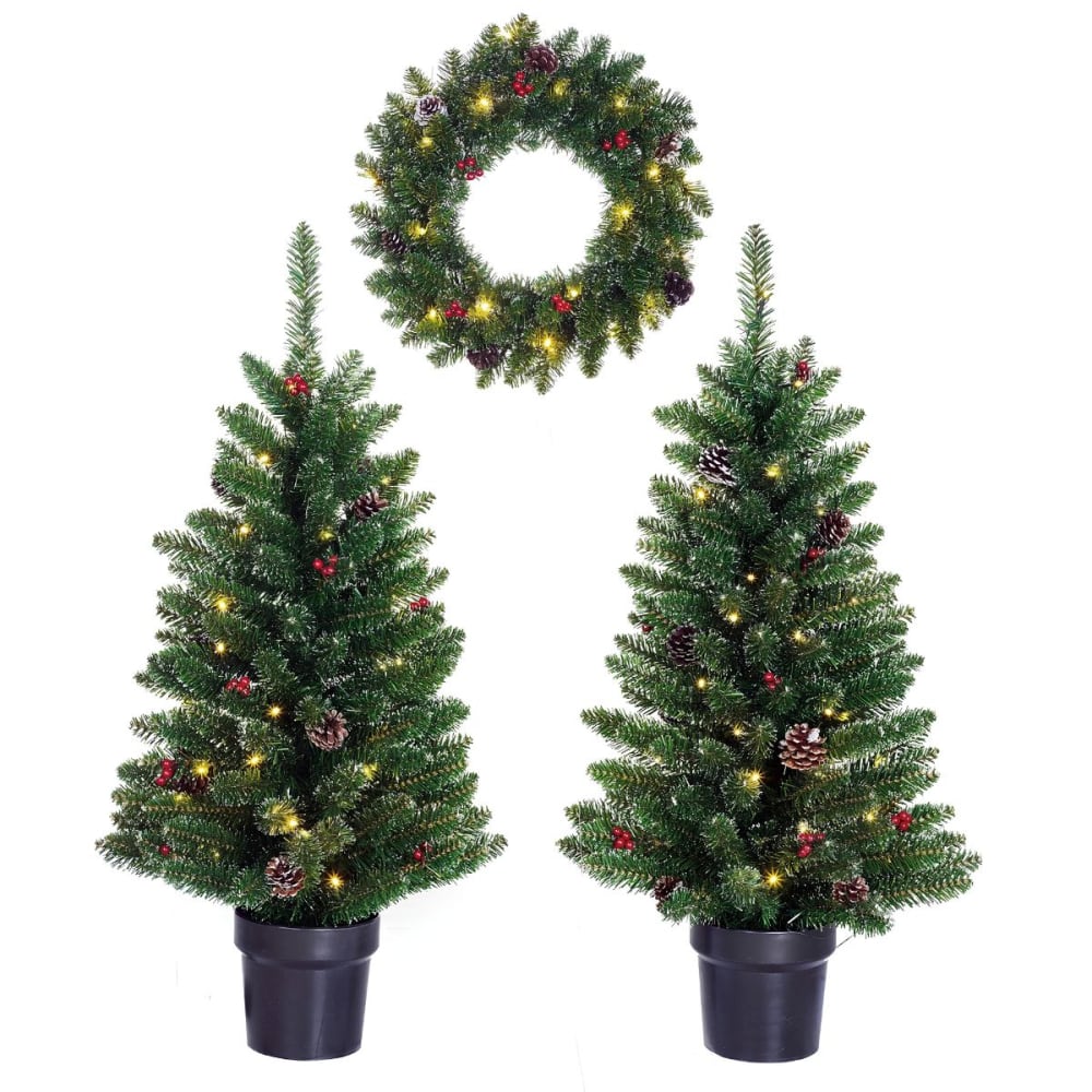 Albero di natale artificiale creston verde h90xb45xl45cm - Modello Classico chic - Verde - PVC - Cloruro di polivinile