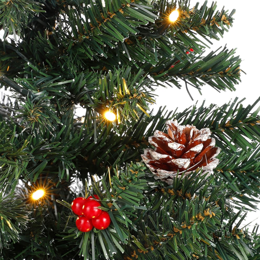 Lot de 2 sapins de noël artificiel et 1 couronne LED