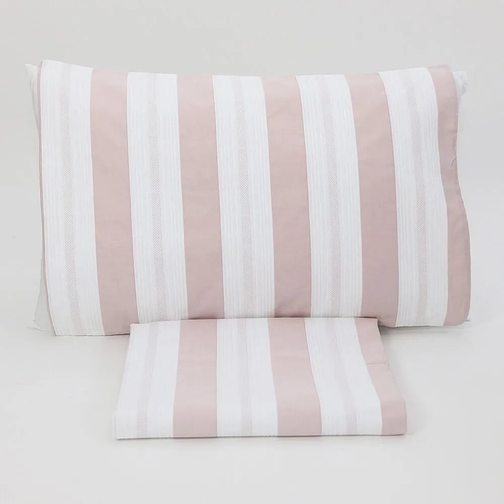 Funda nórdica rayas 100% algodón rosa cama 135/150 cm (240 x 220 cm - Maisons du Monde