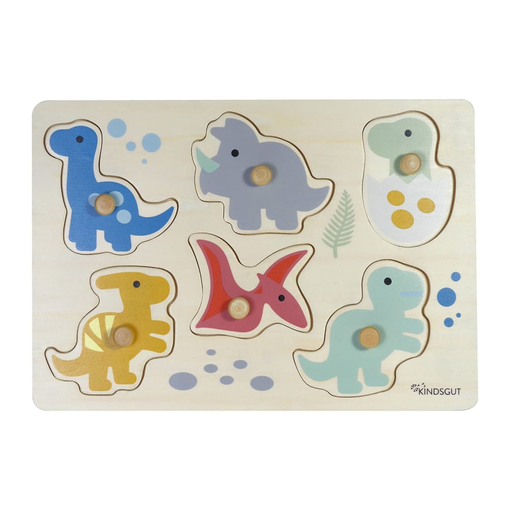 Kindsgut Steckpuzzle Dinos BLAU HOLZ Kinder