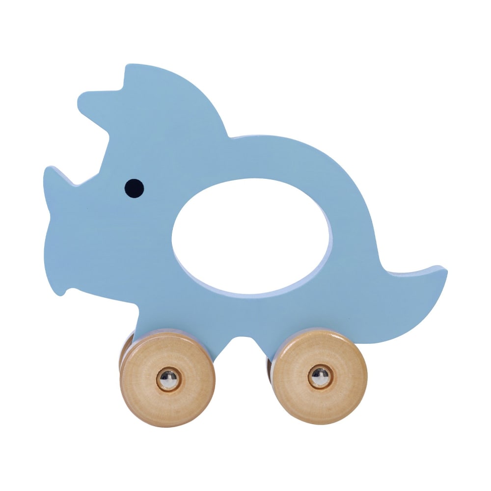Kindsgut Schiebetier Triceratops BLAU HOLZ Baby