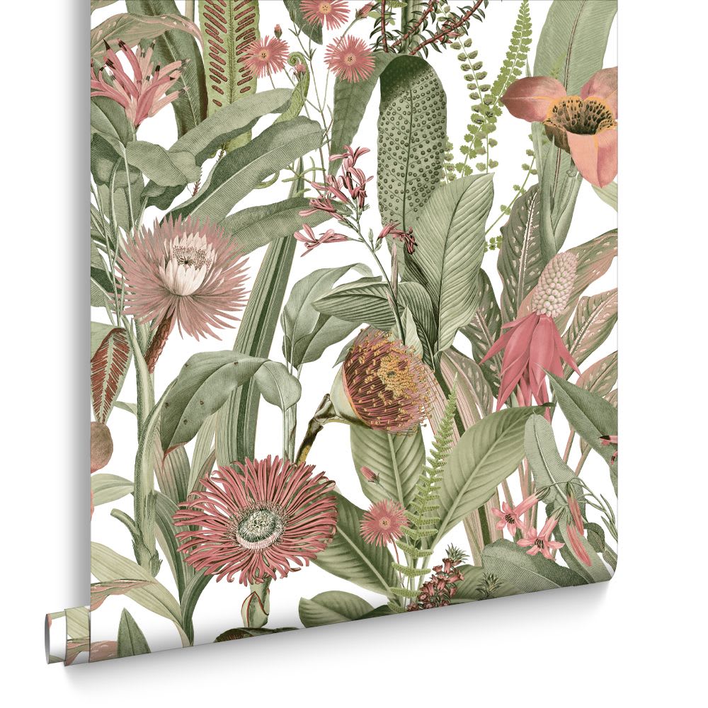 Papier peint tigerlily blanc corail vert 1005x52cm — vue 3