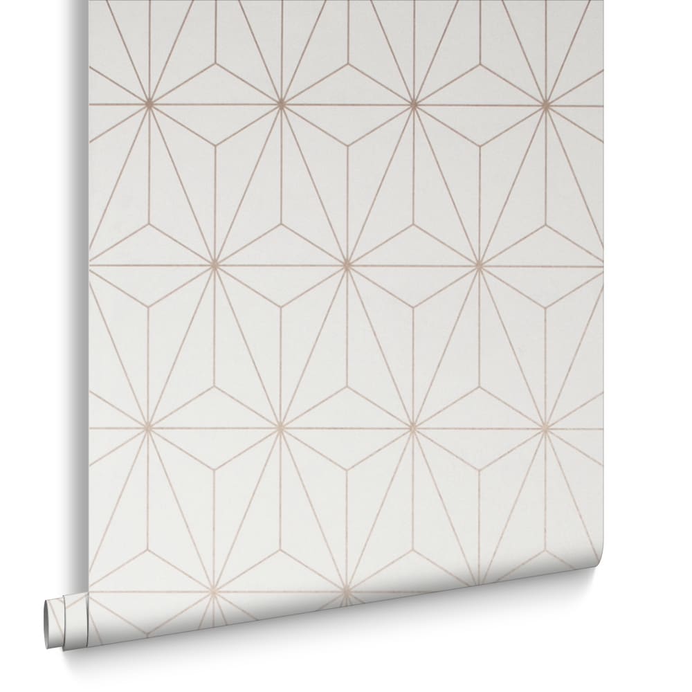 Papier peint prism blanc or rosé 1005x52cm — vue 3
