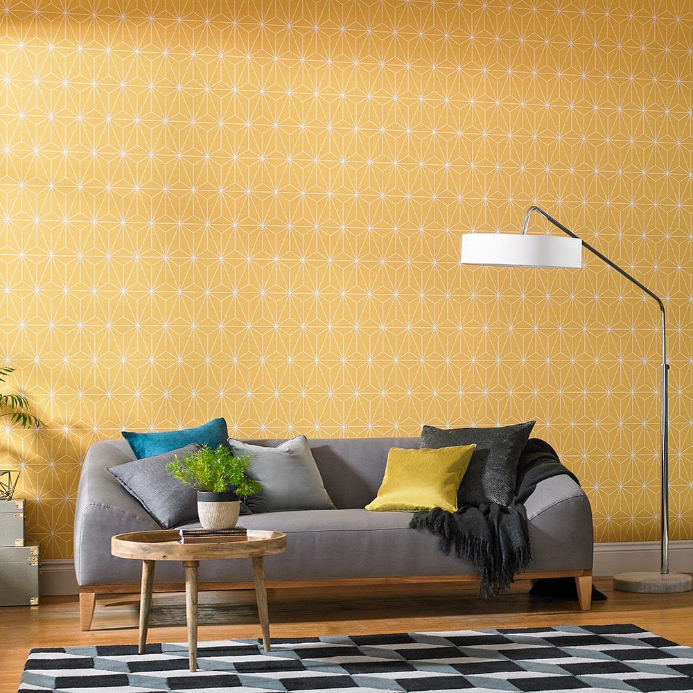 Graham & Brown Vliestapete Prisma Geo 1005 x 52 cm Gelb style classic chic Gelb Vlies