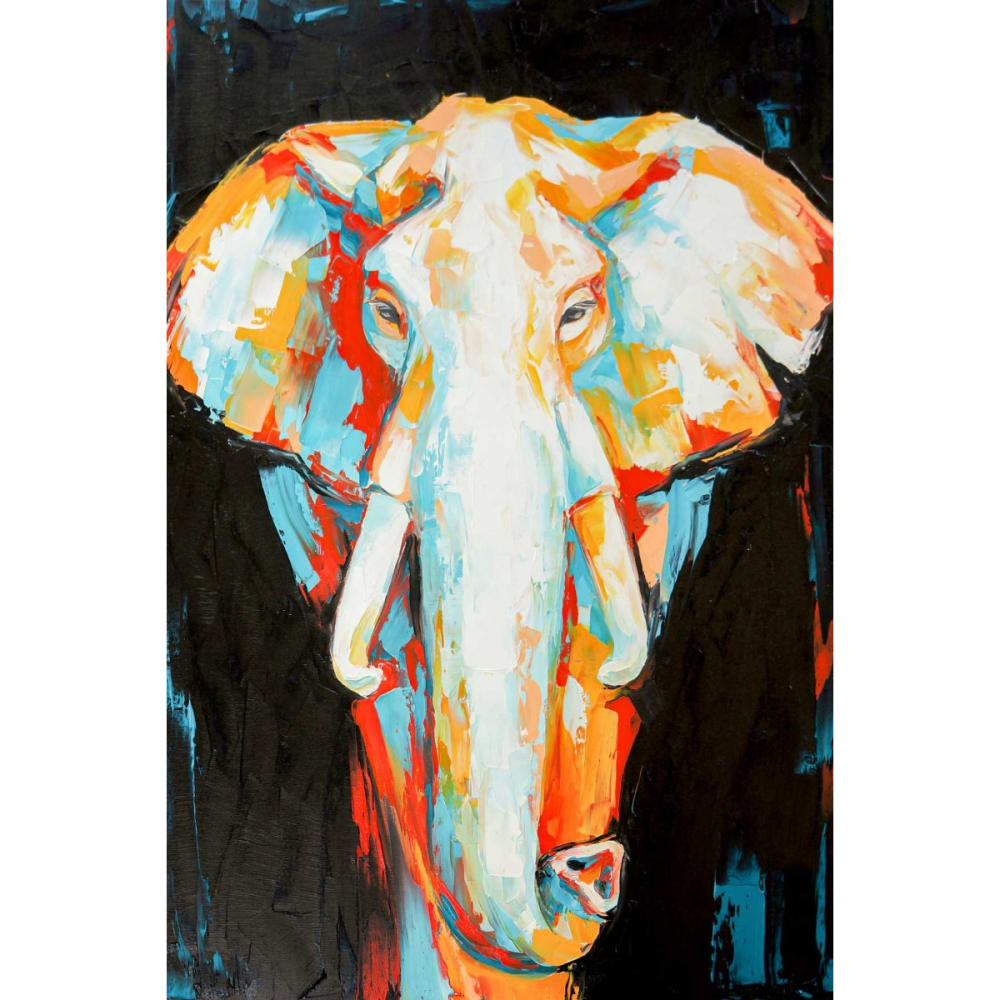 Tableau+sur+toile+elephant+colore+45x65