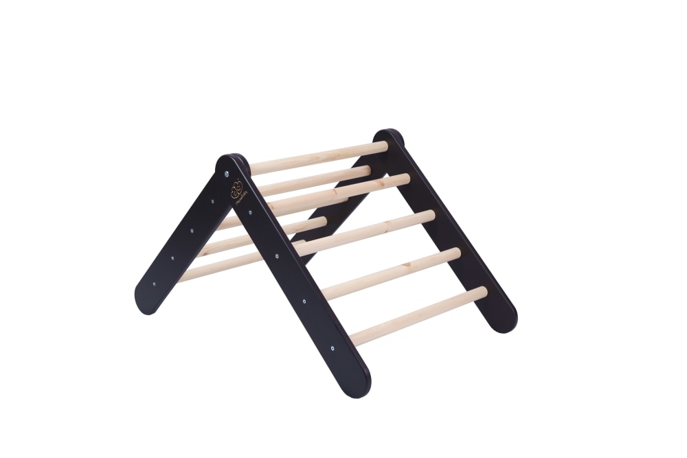 Scala per bambini 60x61 cm pieghevole per la stanza, legno, nero