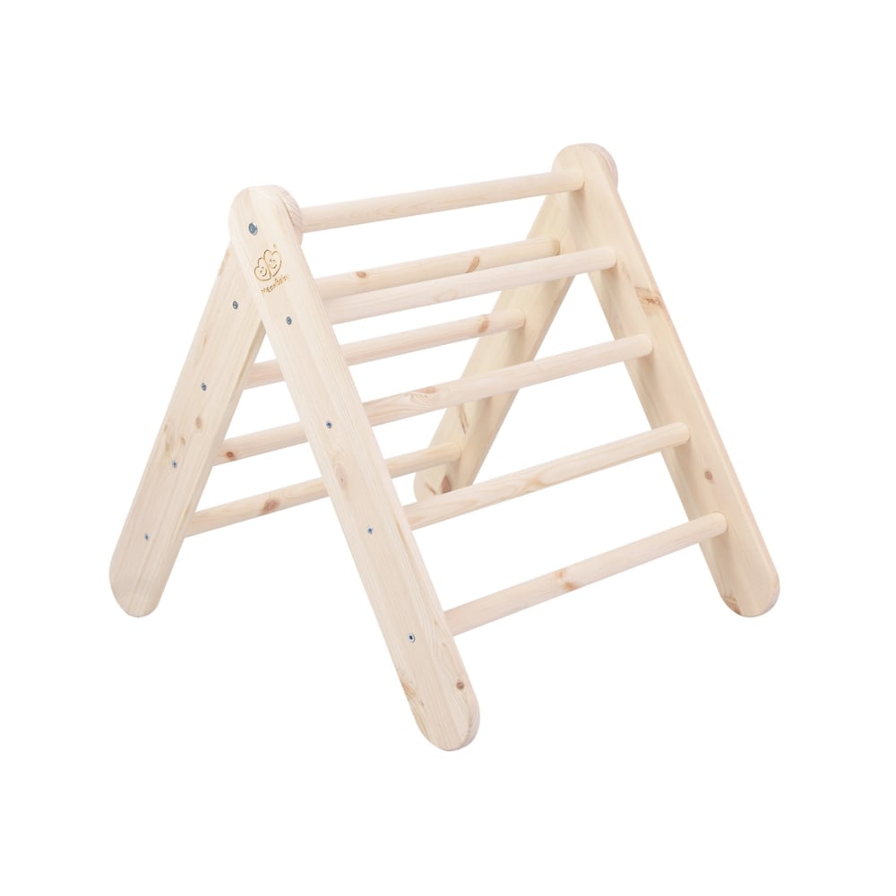 MeowBaby Leiter für Kinder 60x61 cm, klappbar zum Raum, Holz, natürlich Beige Holz
