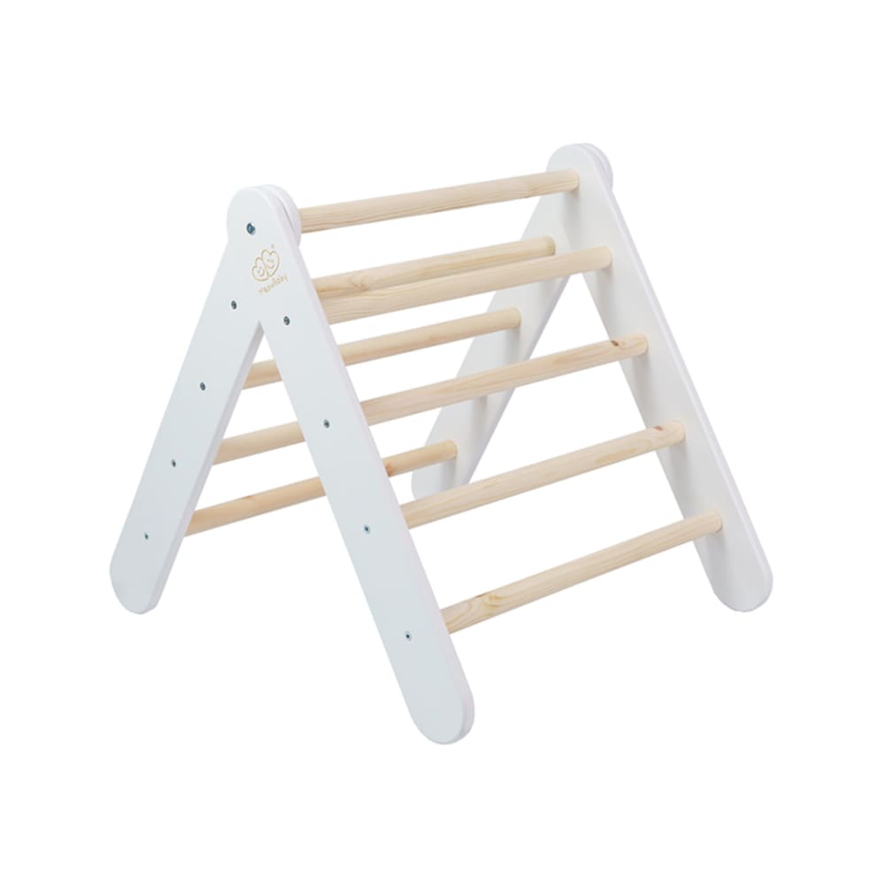 MeowBaby Leiter für Kinder 60x61 cm, klappbar zum Raum, Holz, weiß - Holz