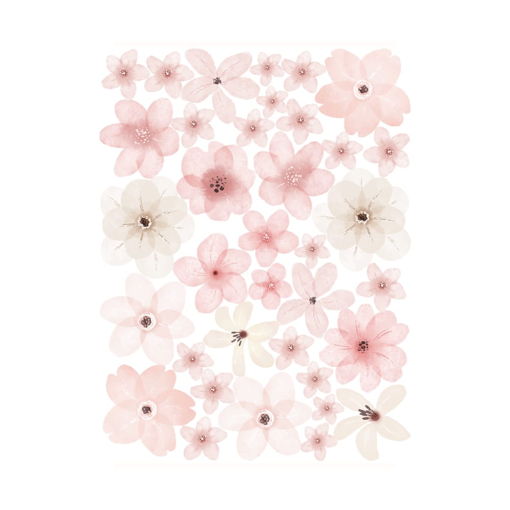 Adesivi murali Fiori Estivi rosa - Rosa - PVA - Acetato di polivinile