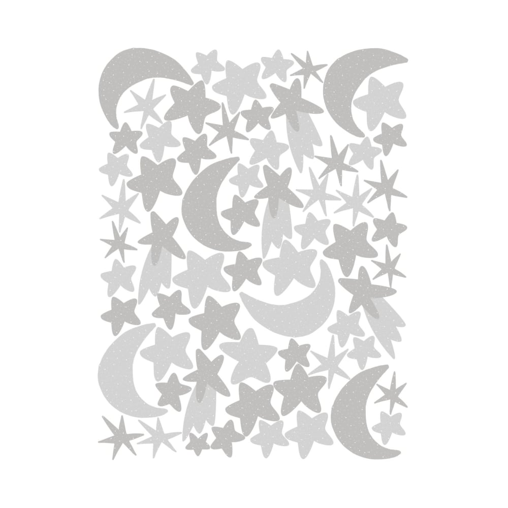 Vinilos decorativos estrellas y lunas gris