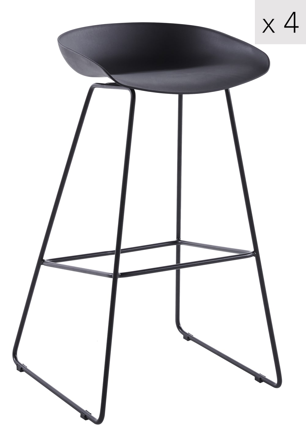 Set 4 taburetes altos en acero negro - Maisons du Monde