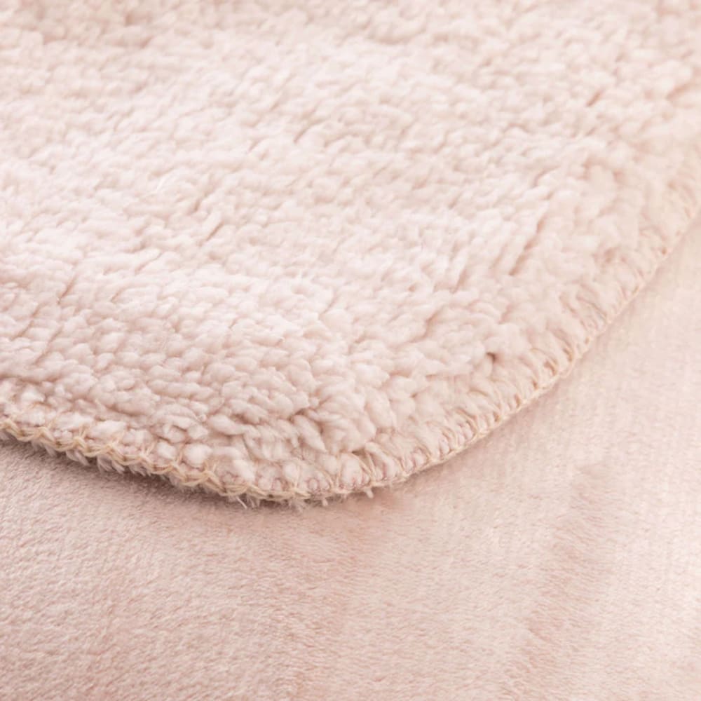 Couverture unie réversible en polaire Rose Pâle 150X200 - Maisons du Monde