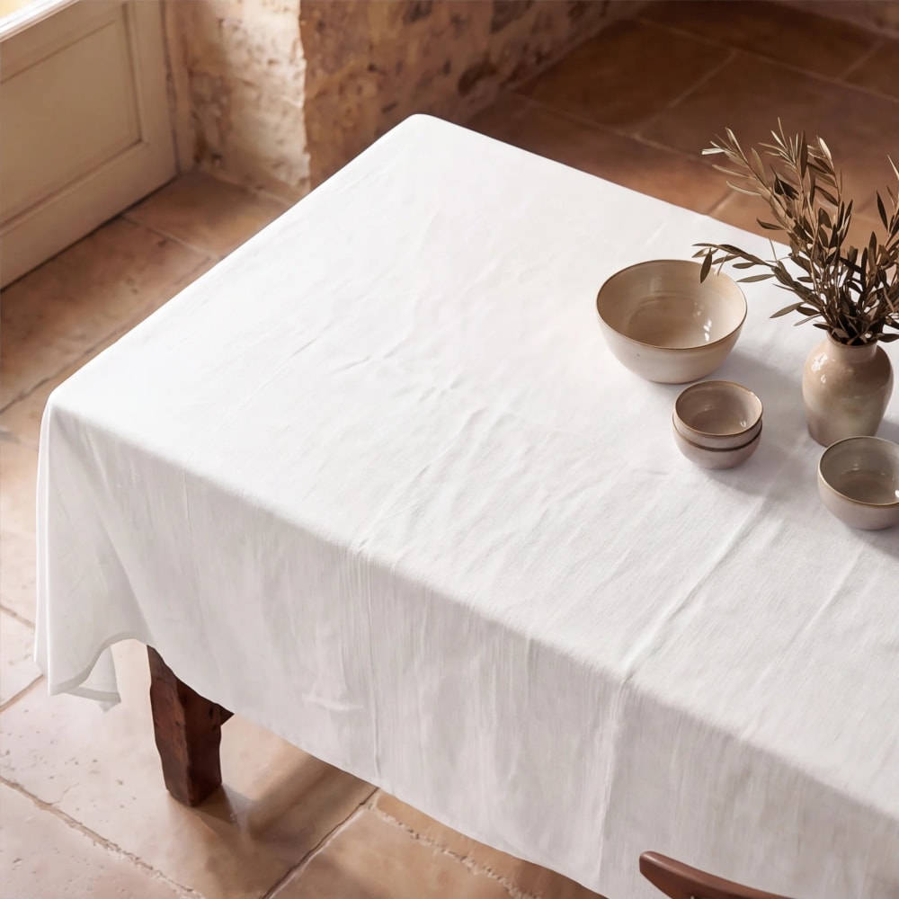 Muare Home Fleckschutz-Tischdecke aus Baumwollmischung Beige 200x155 cm Beige Baumwolle