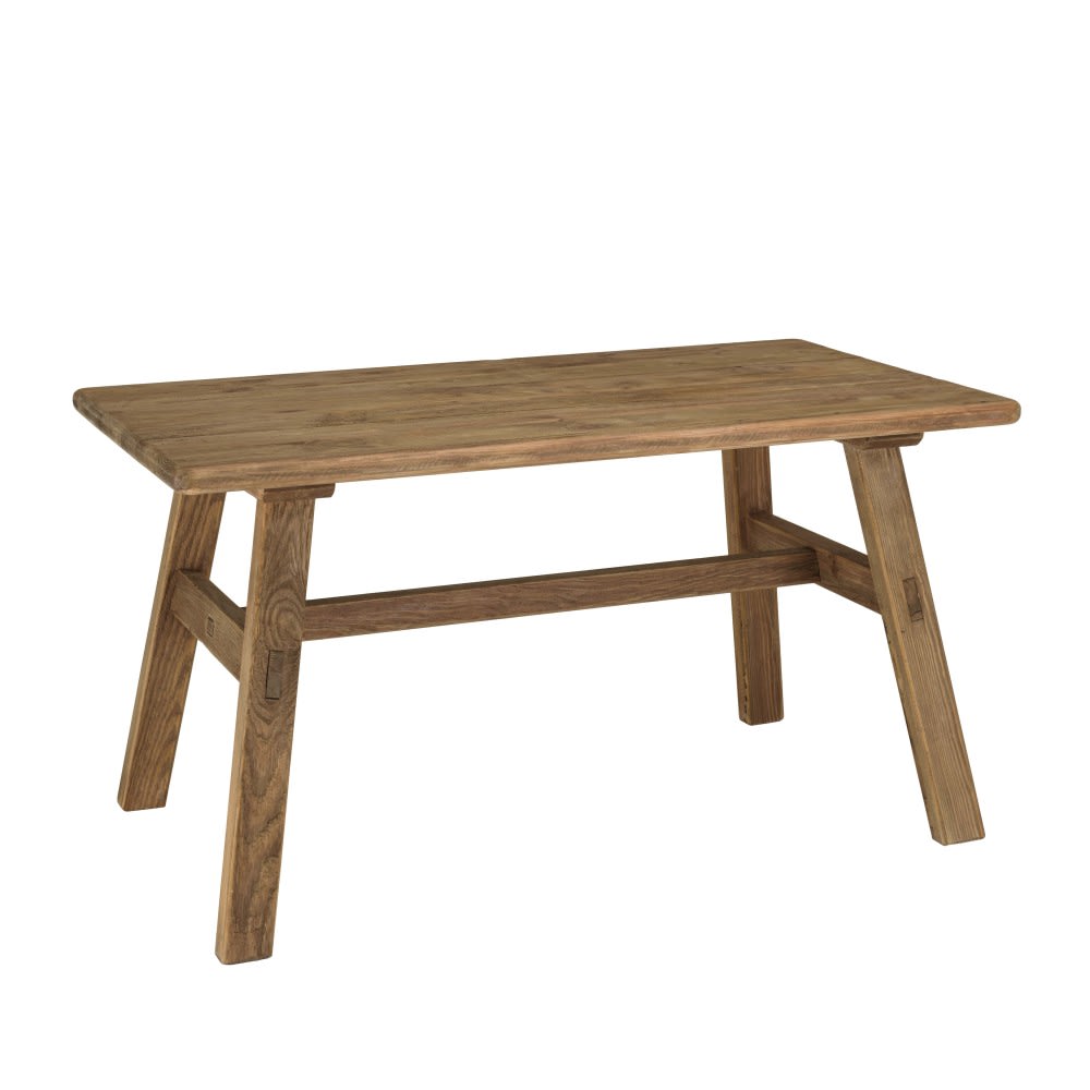 Mesa de comedor de madera de pino reciclada 140x75 cm
