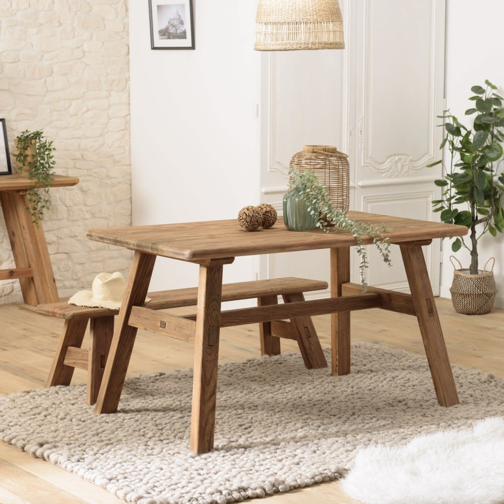 Esstisch aus recyceltem Kiefernholz 140 x 75 cm - Maisons Du