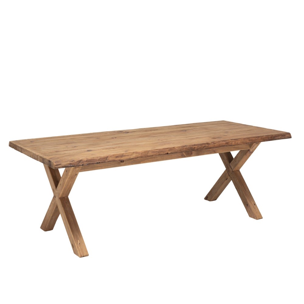 MACABANE Esstisch aus recyceltem Kiefernholz 220x100cm style landhaus Braun