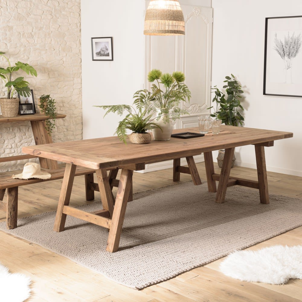 Esstisch aus recyceltem Kiefernholz 270 x 100 cm - Maisons Du