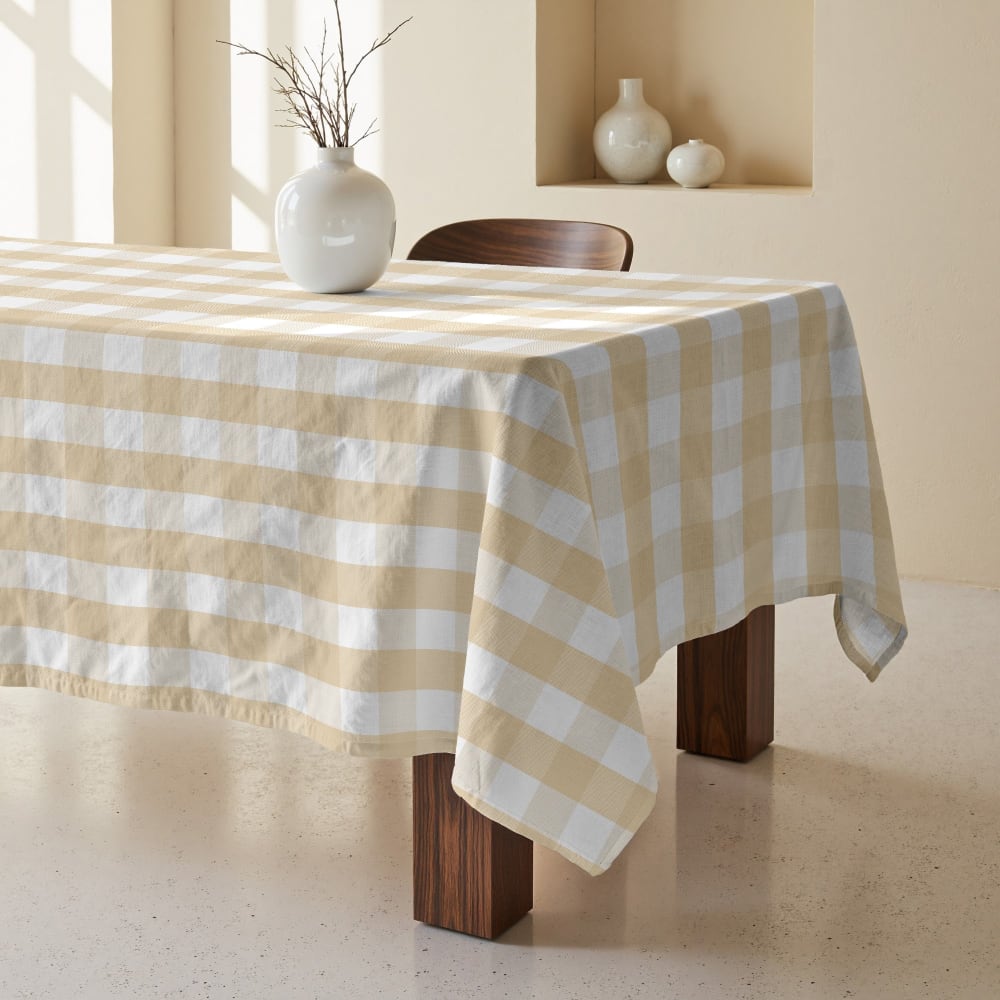 Mantel antimanchas 100% algodón amarillo 250x155 cm - Maisons du Monde