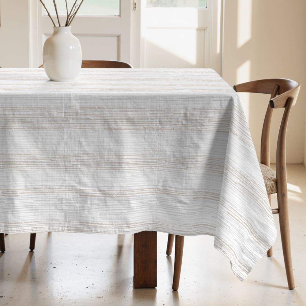 Nappe anti-taches Rayé marron et gris 250x155 cm