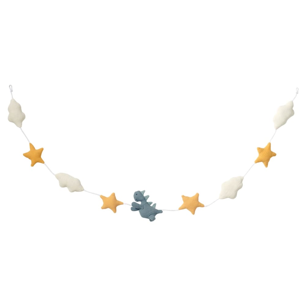 Guirlande murale & mobile coton dinosaure vert 150 cm