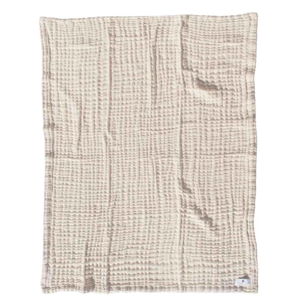 Couverture bébé mousseline coton, emmaillotage s ivoire 80×80 cm (Nordic Coast) - Image 1