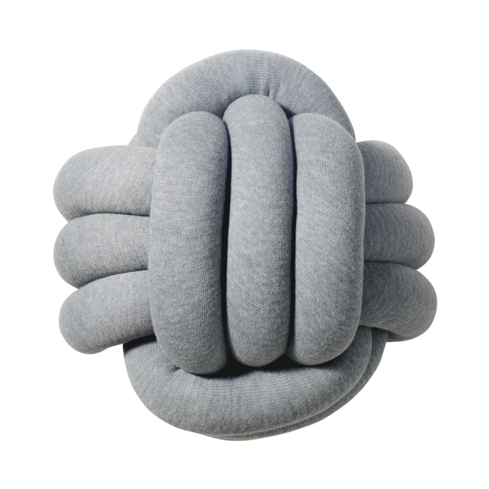Coussin à nouer coton tricoté gris 40×40 cm