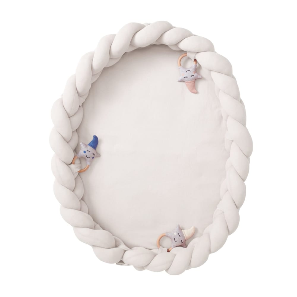 Tour de lit bébé coton tressé ivoire 90 cm