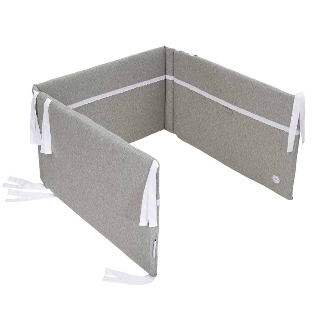 Tour de lit bébé coton gris 180 cm