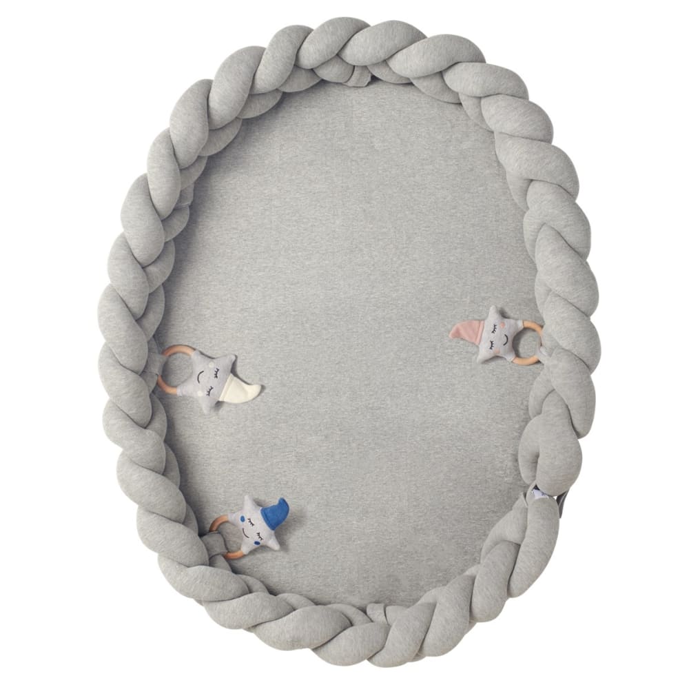 Tour de lit bébé coton tressé gris 90 cm - image 3