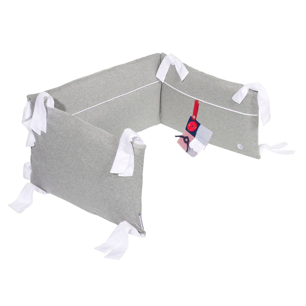 Tour de lit bébé stable coton gris 180 cm