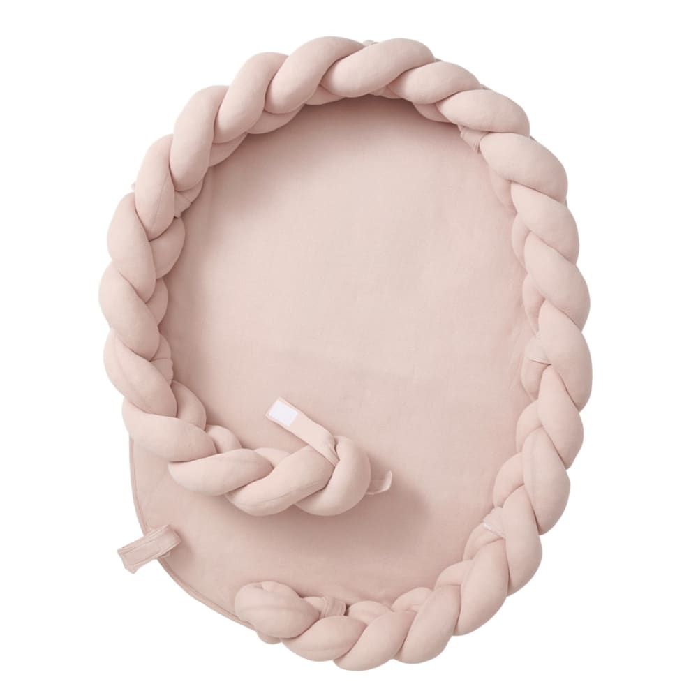 Tour de lit bébé coton tressé rose 90 cm - image 3