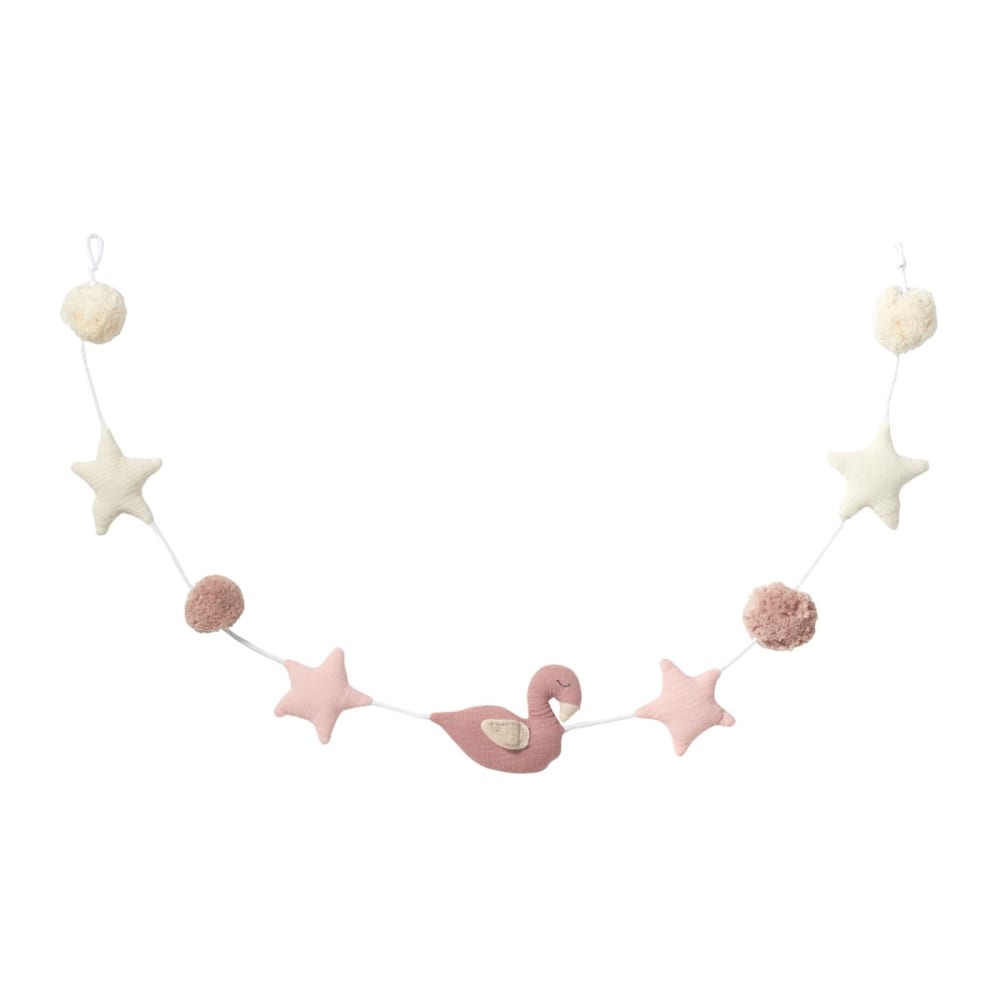 Guirlande coton mousseline cygne rose 150 cm