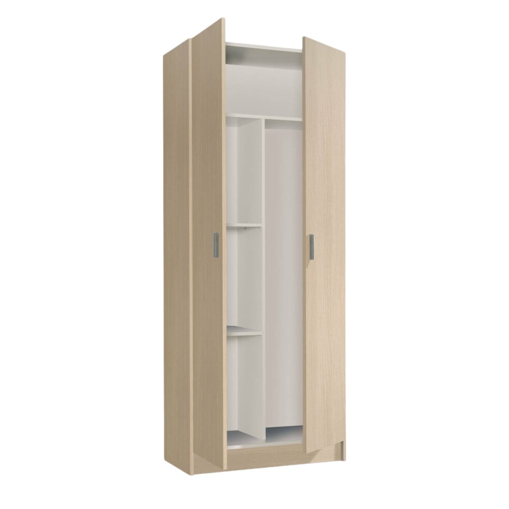 Armadio multiuso 2 ante marrone rovere 37x180h cm - Modello Contemporaneo - Marrone - LEGNO