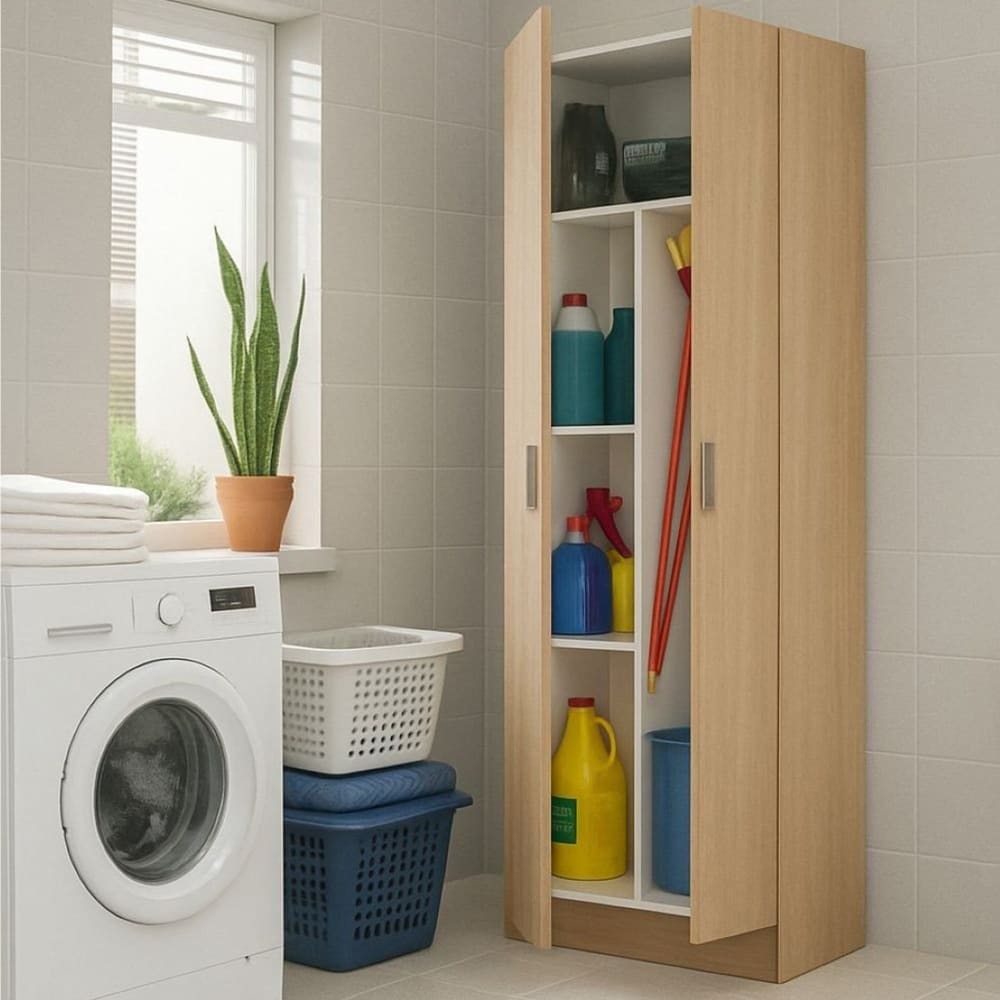 Armoire polyvalente à 2 portes effet bois beige 73x37 cm - Maisons du Monde