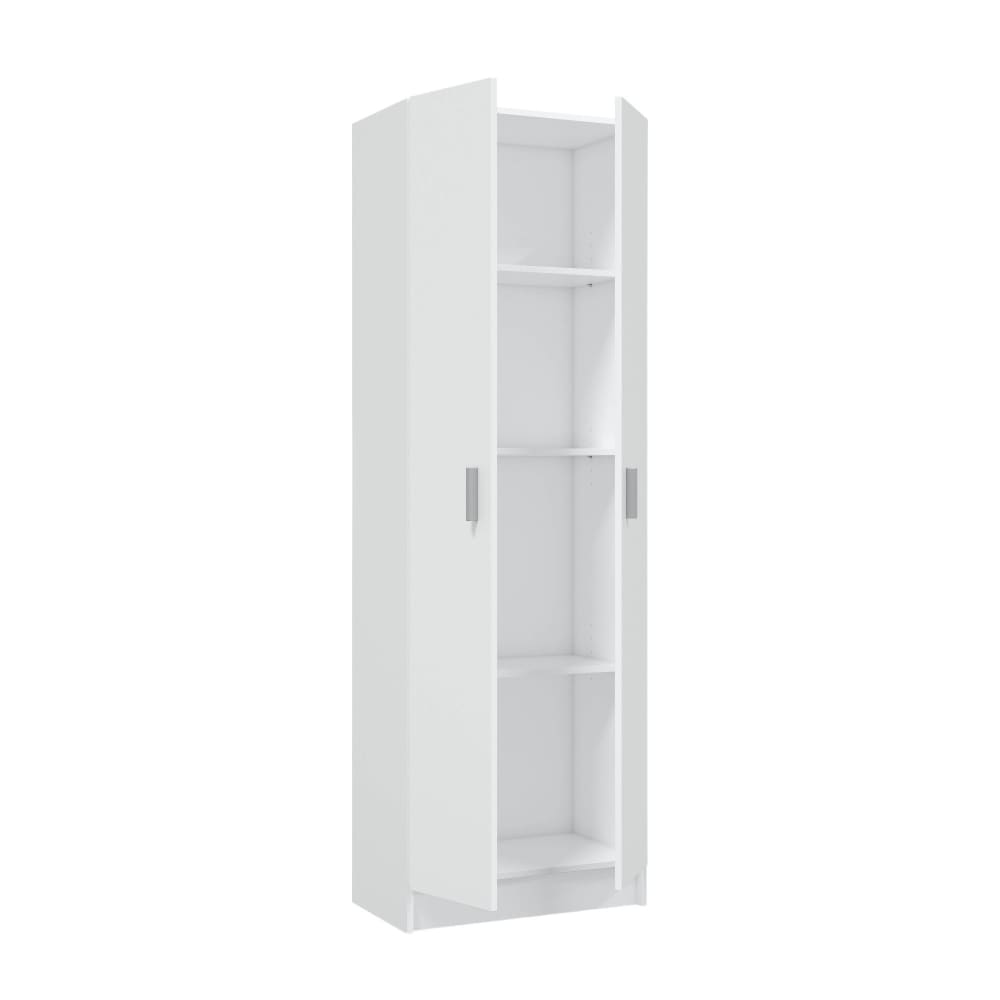 Armadio multiuso 2 ante bianco 37x180h cm - Modello Contemporaneo - Bianco - LEGNO