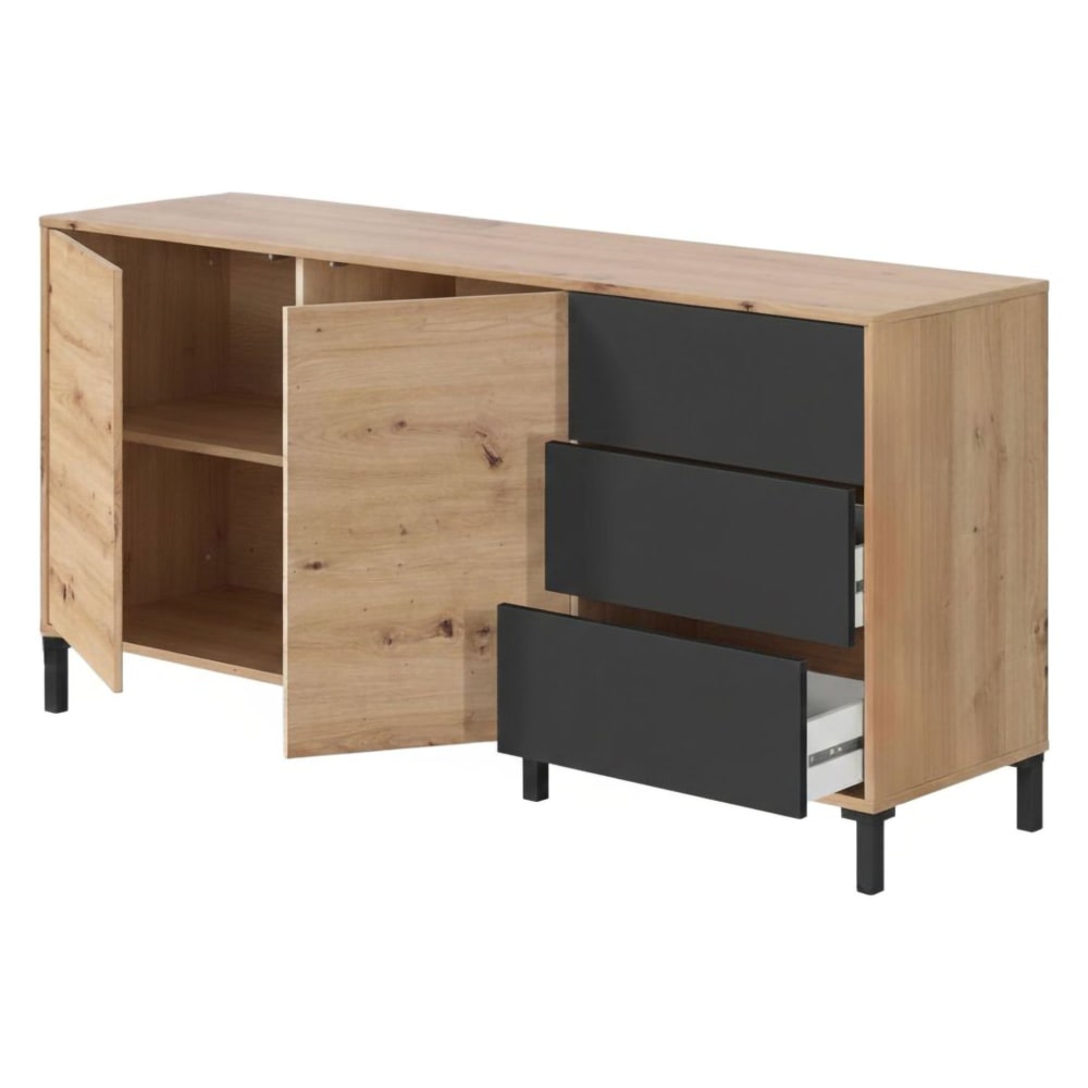 Credenza marrone rovere nodi 41x154x75h cm - Modello Contemporaneo - Marrone - LEGNO