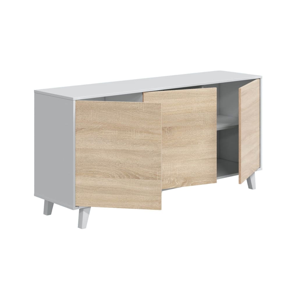 Aparador efecto madera blanco 154x41h75 cm