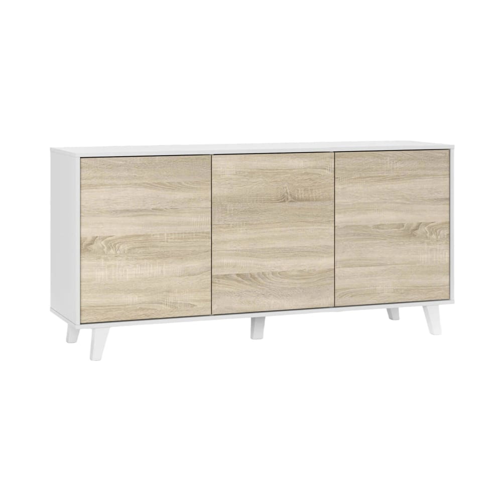 Buffet effet bois blanc 154x41 cm